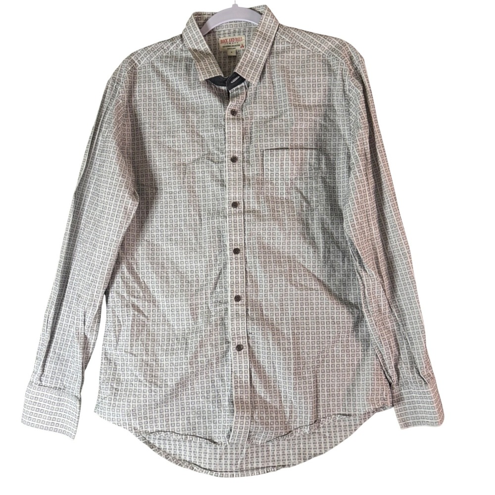 Rock and Roll Cowboy Old School Collection White Black Grid Shirt B2B 9062 L